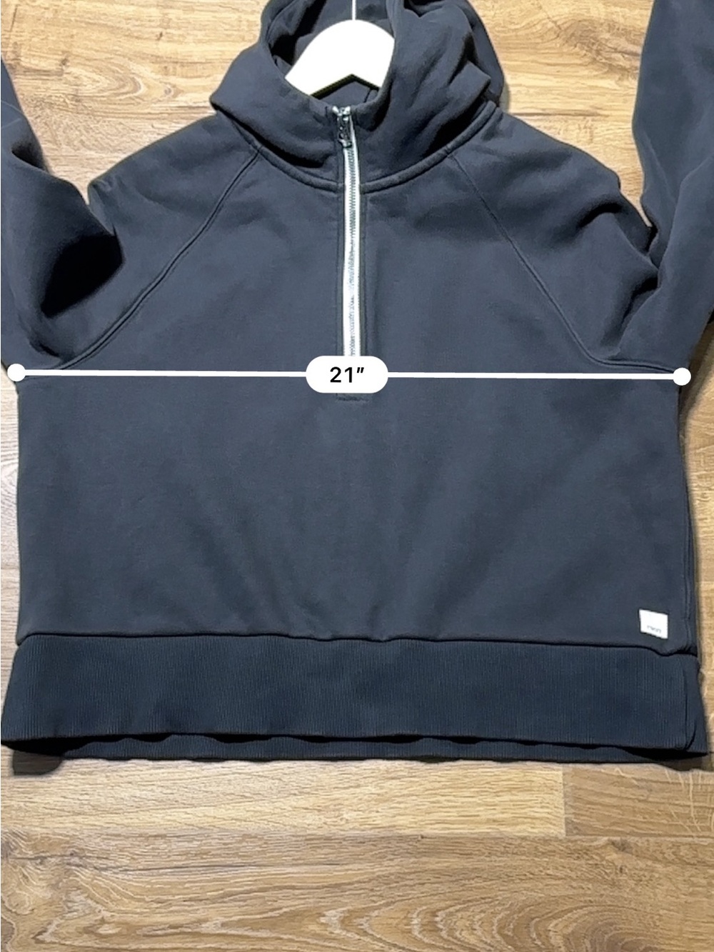 Vuori Restore Half-Zip Hoodie in Washed Black Medium - Picture 11 of 13